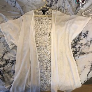 White swim suit cover up